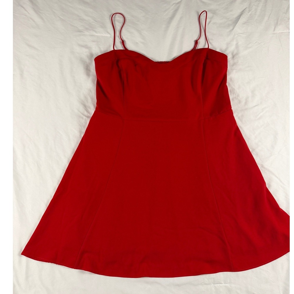 Abercrombie & Fitch Red Sweetheart Mini Dress Pockets XLP Smocked Back Petite